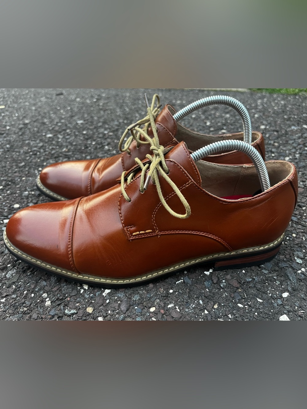 Bruno Marc Men’s Size 10 Brown Cap Toe Oxford Dress Shoes Lace Up Classic